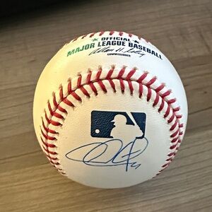 MLB Baseball with Red and Blue Accents